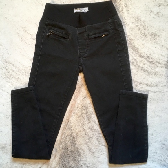 Free People Black Mid Rise Tuxedo Jeggings 24 - Picture 3 of 7